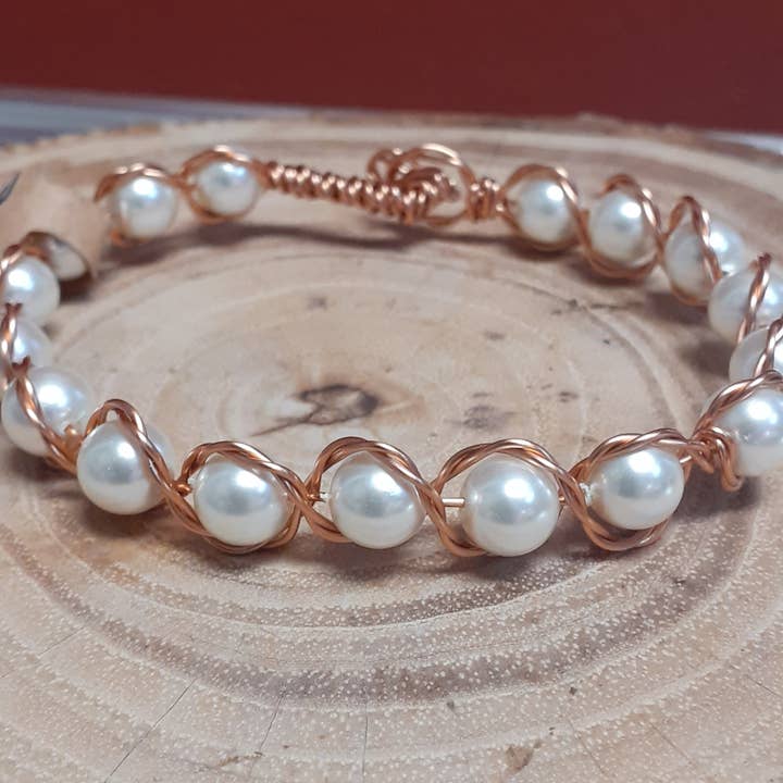 Wire Work Beaded Bracelets for wholesale by WarmRainyDay Jewelry