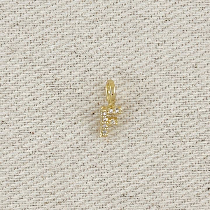 GoldFi - Wholesale Individual charm/pendant - 18k Gold filled Micro CZ Initial Letter Charm8