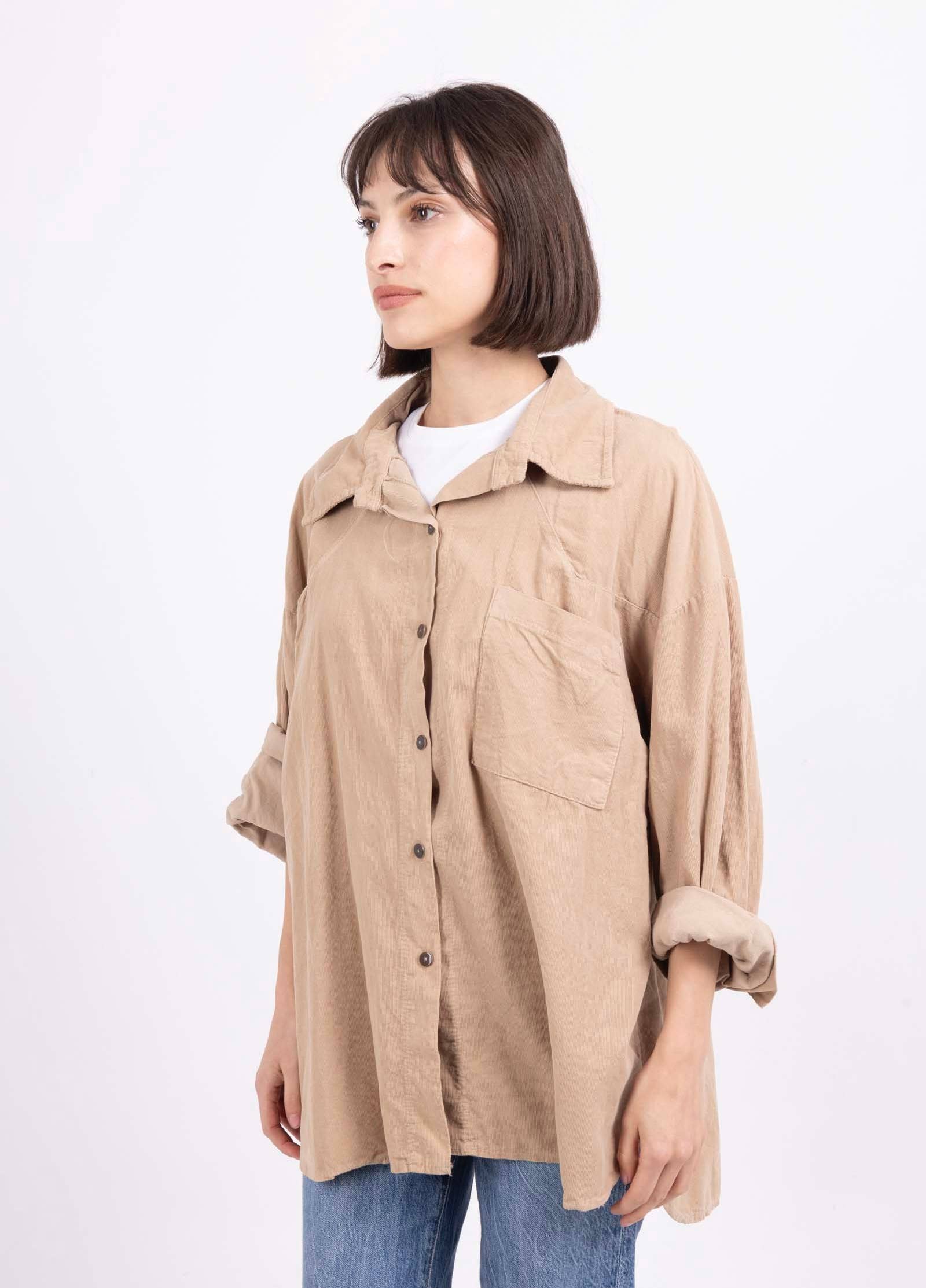 LINEN & COTTON HOUSE – Engroshandel Skjorte med buttondown – til kvinder – 4942 fløjlsbluse til efterår og vinter1