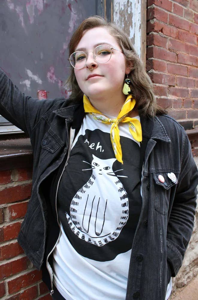 Yonder Studios - Wholesale Screen Printed T-Shirt - Women's - Meh Cat Shirt