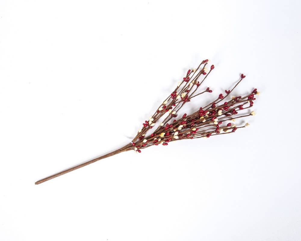 KMI International Corp. – wholesale Konstgjorda blommor – Risbärspray, 15 tum, Hw, röd/grädde0