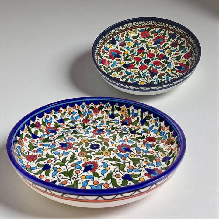 Palestinian Bowl Flower Big & Medium Size for wholesale by Watany palestinian products