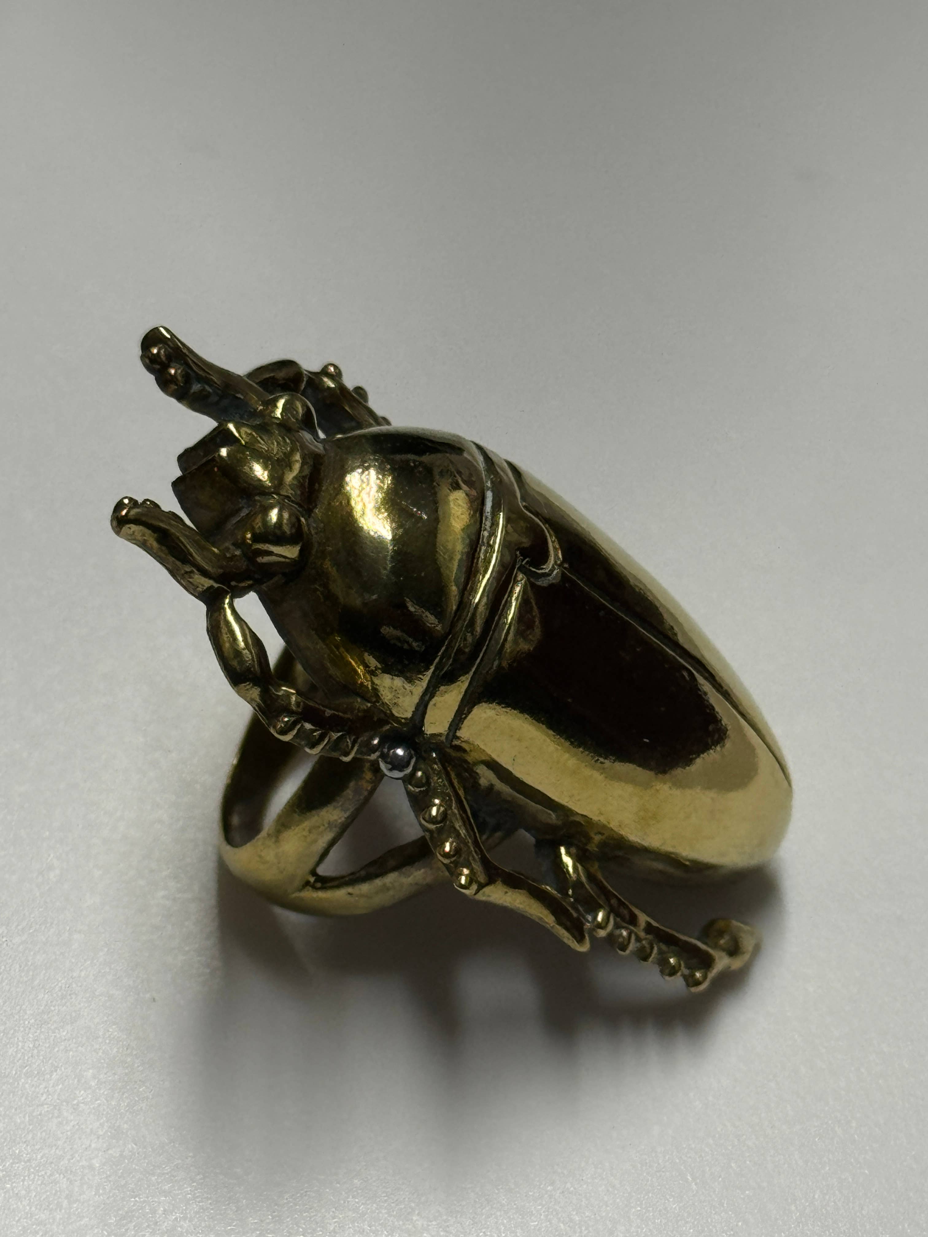 The Curator - Wholesale Band/Stacked Ring - Large Brass Scarab Ring6