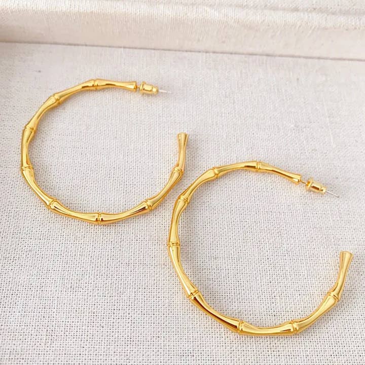 Bamboo Hoops-2 Colors for wholesale by Alchemy Jewelry Spray