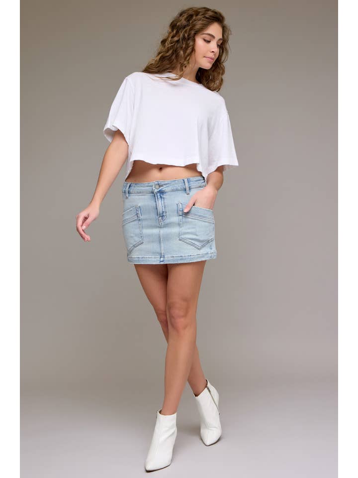 Hidden Jeans - Wholesale Skirt - Women's - Light Patch Pocket Low Rise Mini Skirt