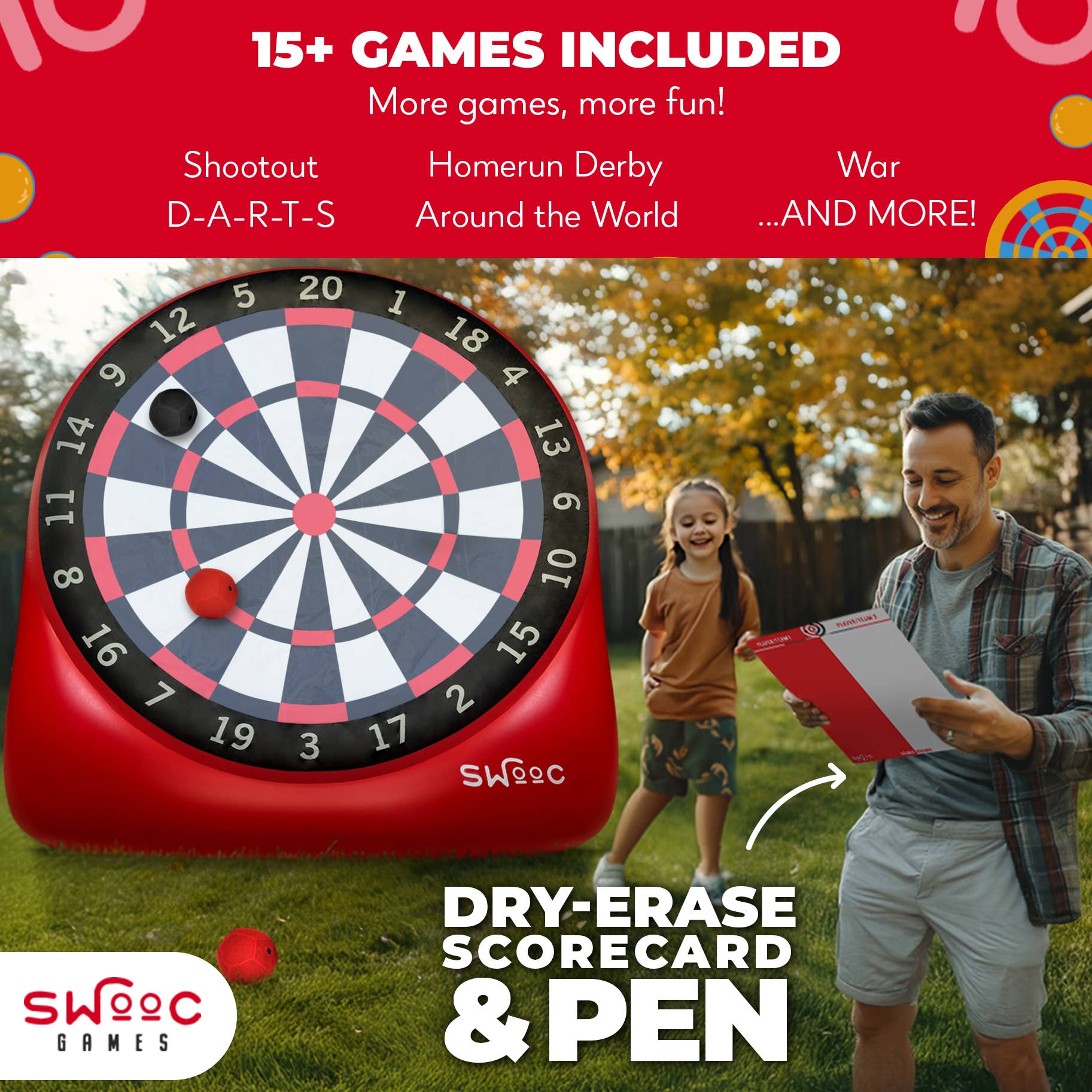 Swooc Games - Vente Jeu gonflable - Jeu de fléchettes Giant Kick4