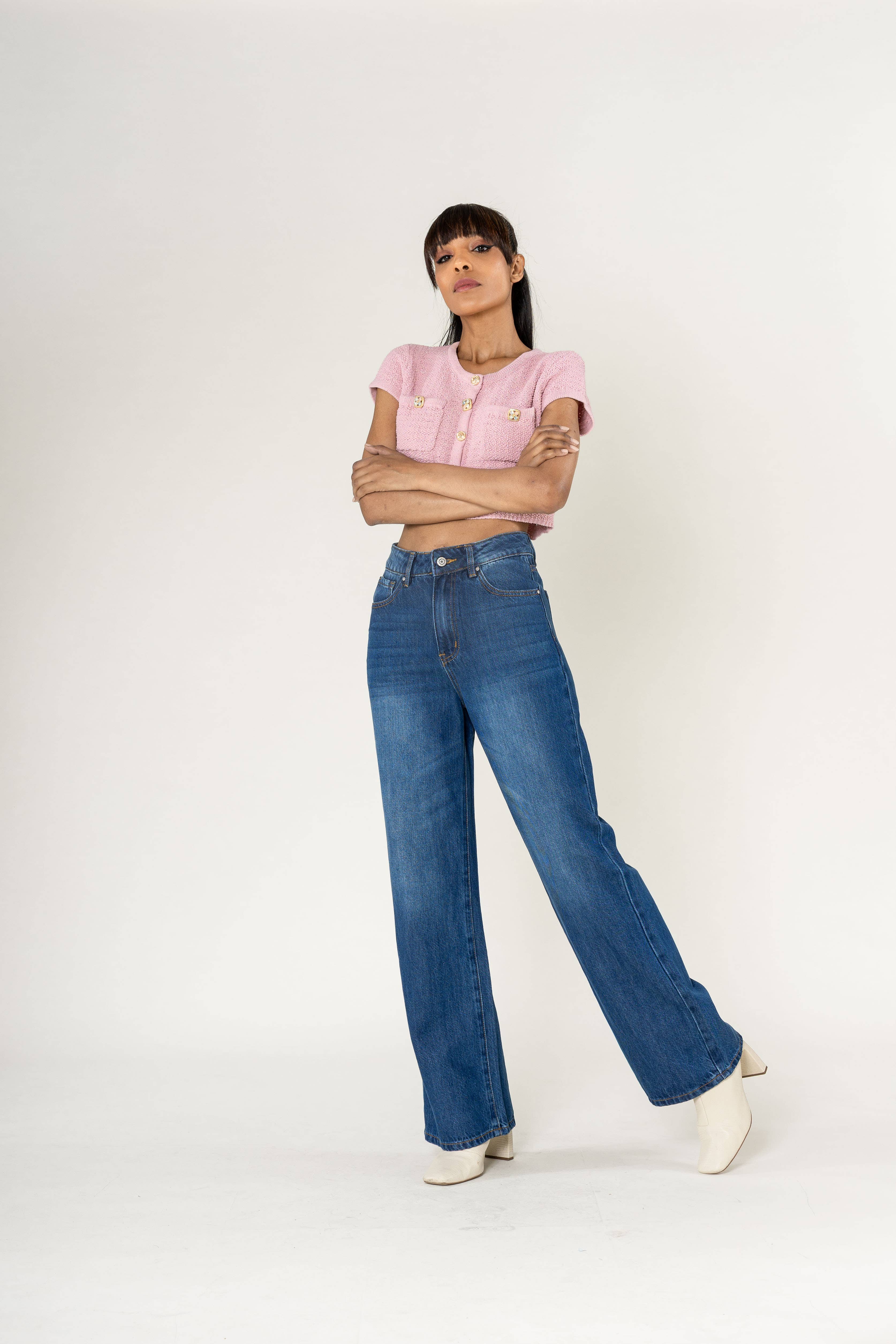 Nina Carter - Wholesale Jeans - Women's - Jean Lyocell Nina Carter large straight high waist T0011