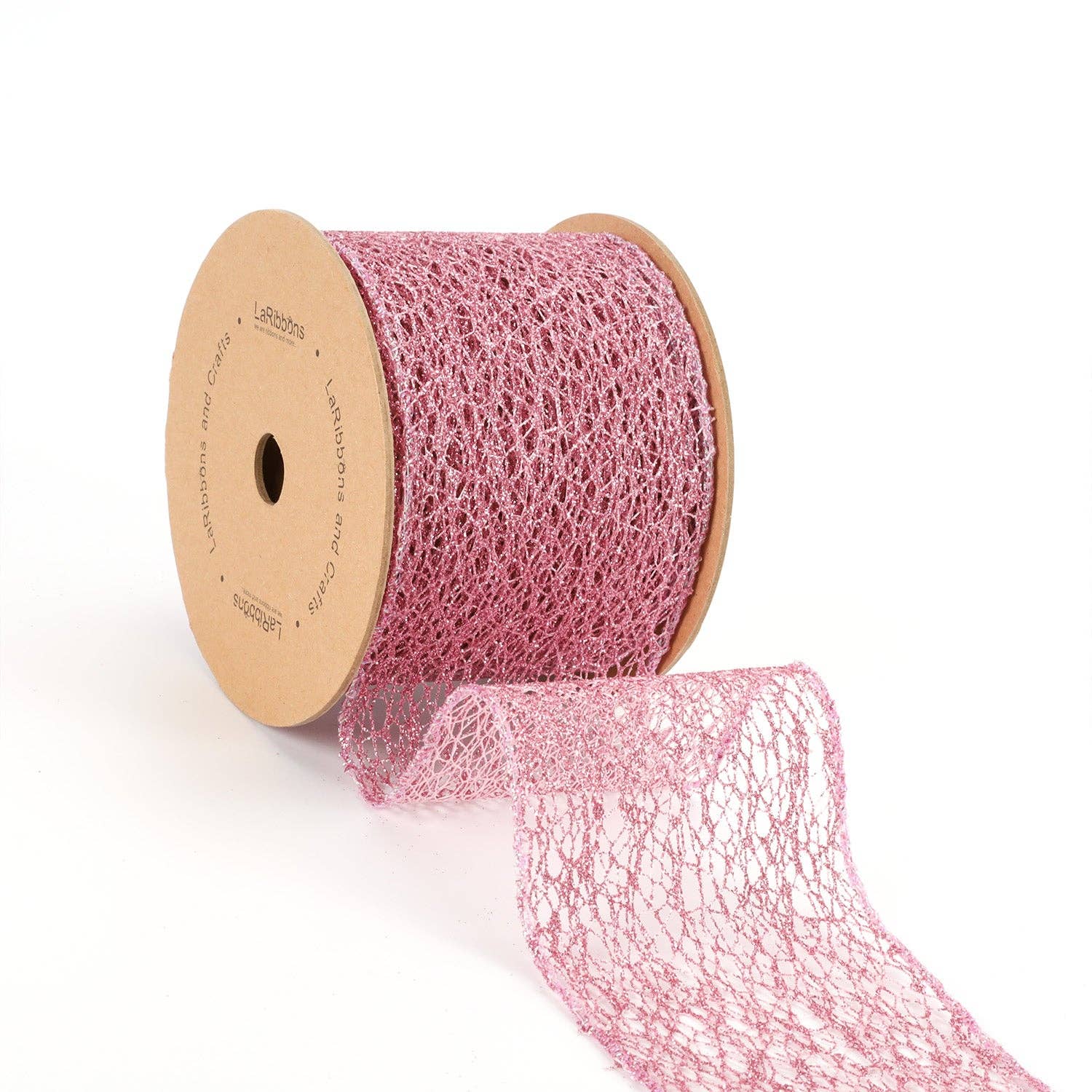 LA Ribbons Wholesale - Wholesale Ribbon - Gift Wrapping - 3" Mesh Wired Ribbon | Pink | 10 Yard Roll1