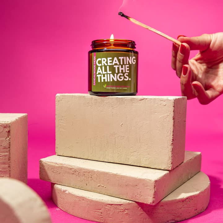 NaturalAnnie Essentials - Wholesale Jar/Filled Candle - Creating All The Things Natural Soy Candle - 4oz4