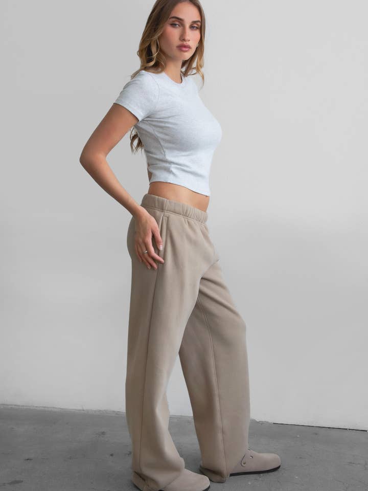 TICTOC - Wholesale Lounge Sweatpants/jogging bottoms – Women's - LANI Cloud Fleece Wide Leg Sweatpants Stretch Waist & Pocket18