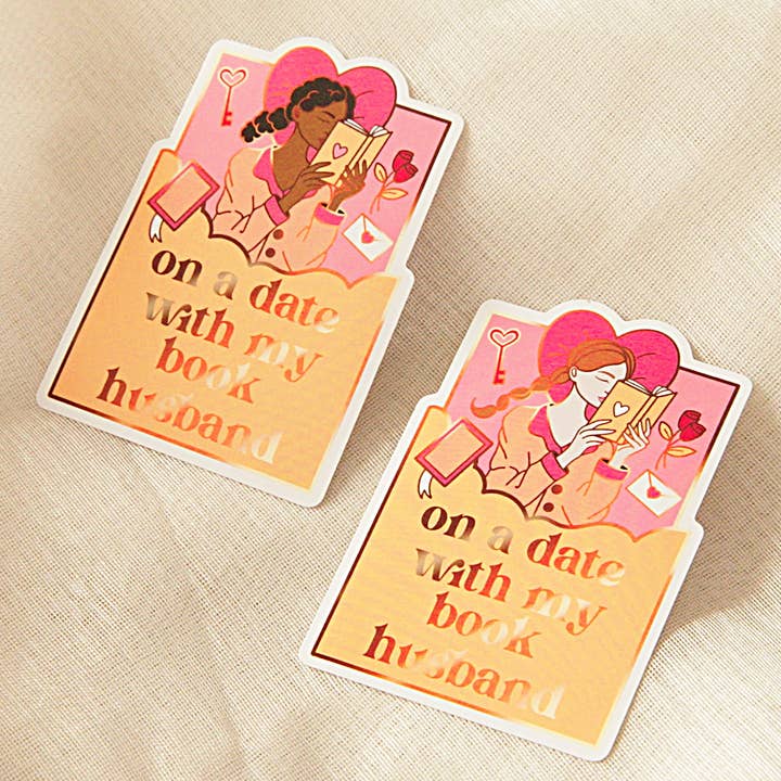 Autocollant "En Rendez-vous Avec Mon Mari de Livre" - Autocollant Original de Pinstory Cottagecore Féerique Littéraire pour la vente par Pinstory