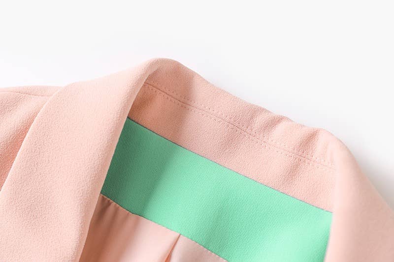 Lyserød BL8-6L Chic Pink 3/4 ærmet jakke med kontrastsøm for engroshandel på Faire16