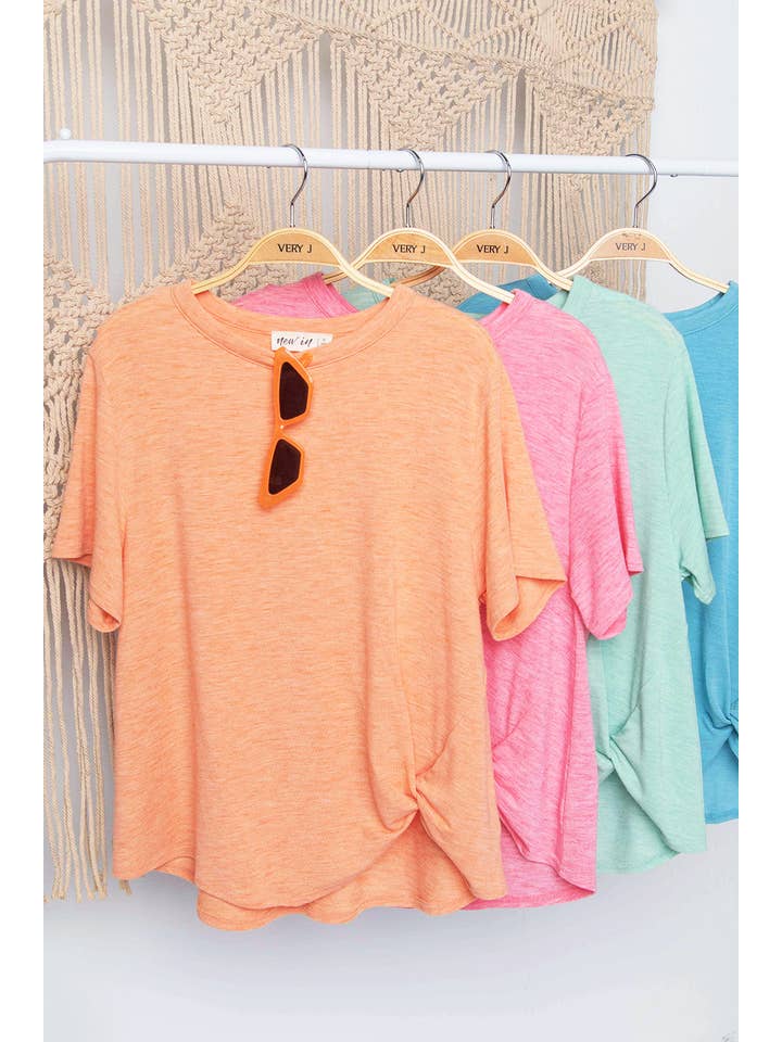 VERY J - Wholesale Knit Top - Women's - NT10973-Twisted Hem Knit Top