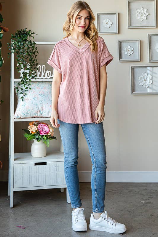 HEIMISH - Wholesale Tunic - Women's - ET7484-10 SOLID URBAN RIBBED TOP16