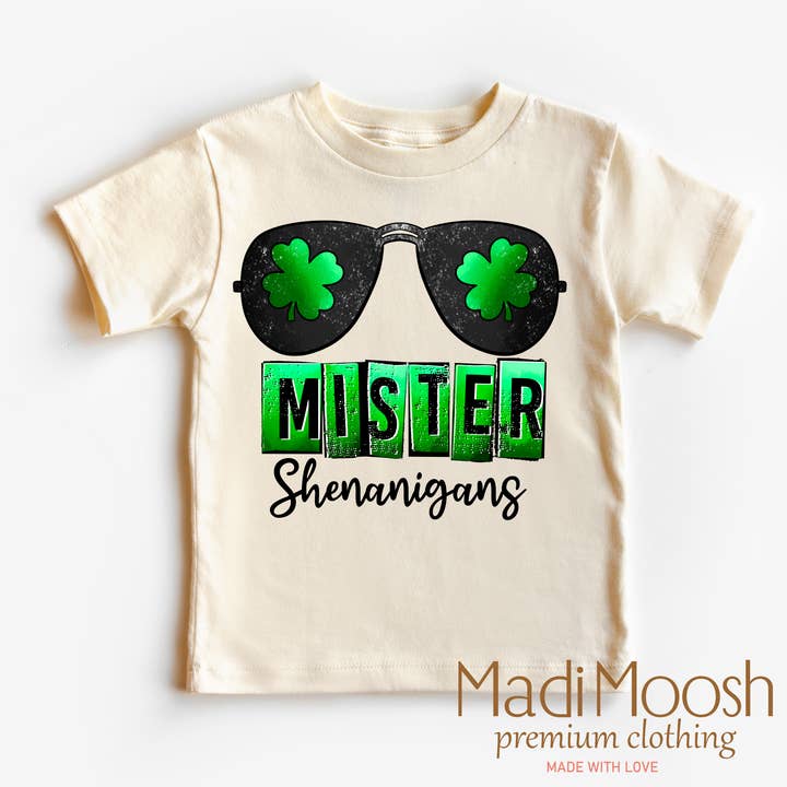 Mister Shenanigan's St. Patrick's Day Shirt - Kids St. Patrick's Day Tee for wholesale by Madi Moosh
