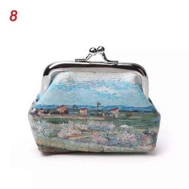 Magnifique Hearts - Wholesale Coin Purse - Women's - Van Gogh Art Canvas Coin Purses with Kiss Lock Closure12