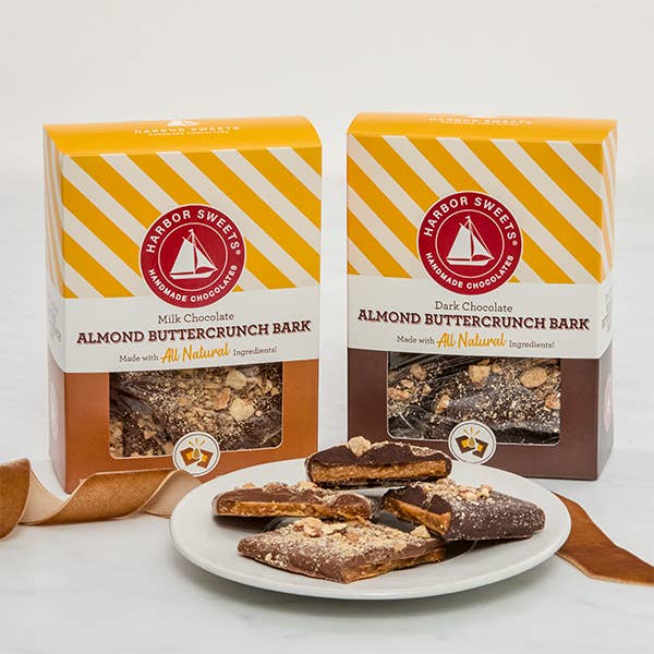 Harbor Sweets Chocolates - Wholesale Chocolate Bar - Milk Chocolate Almond Buttercrunch Bark - 10 oz1