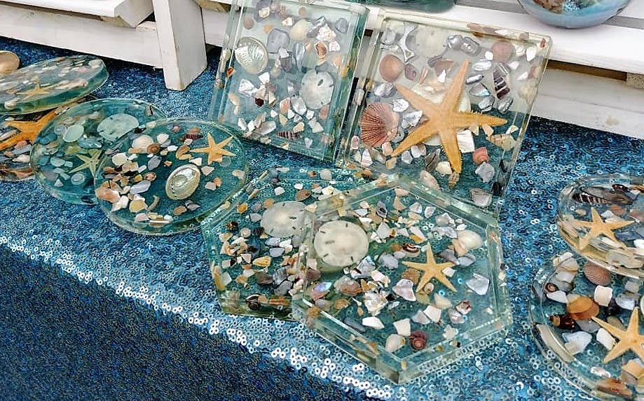 JEMS of the Sea - Wholesale Coasters - Handmade Eco-Friendly Resin Seashell Coasters2