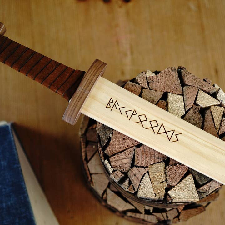 Backwoods Provisions - Wholesale Classic Toy - Kids - Large Viking Sword, Wooden Sheath with Leather Wrapped Handle4