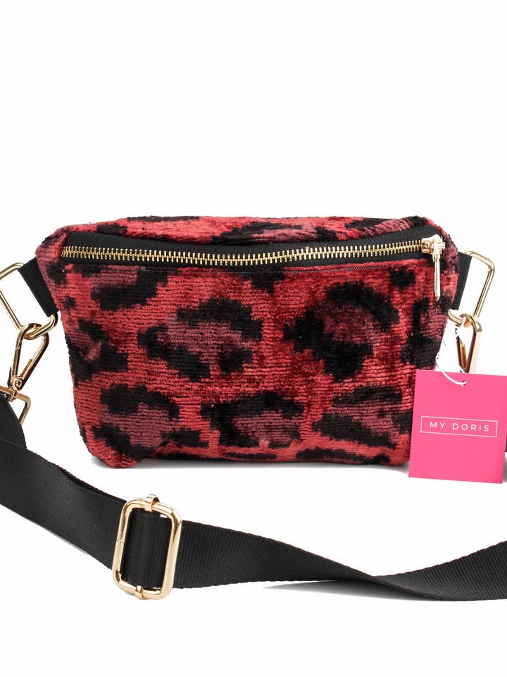 PLUM LEOPARD BUMBAG for wholesale by My Doris