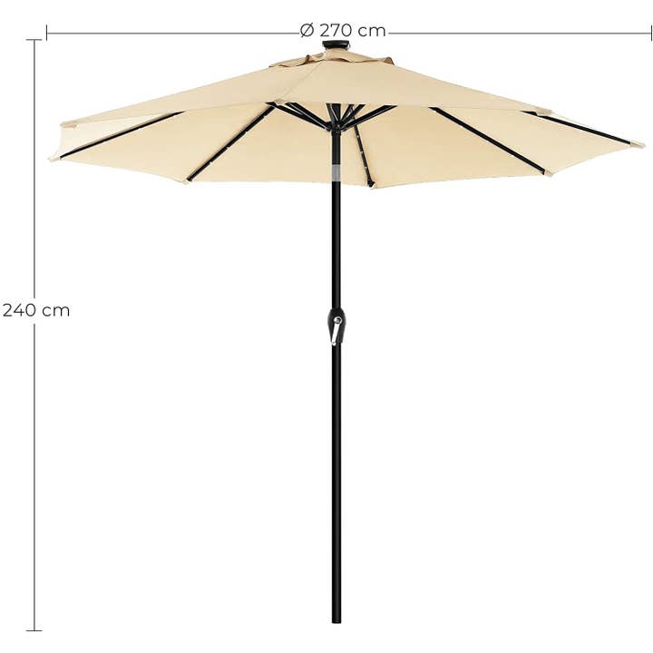 Mia Home - Wholesale Umbrella - Unisex - Nancy's Frere Lake Parasol - LED Lighting - Solar Powered10