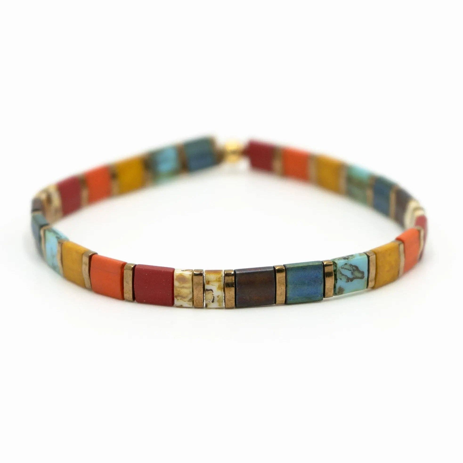 Mack & Rex - Wholesale Beaded Bracelet - STAINED - Tila Bead Bracelet Sizes 5.75-8.500