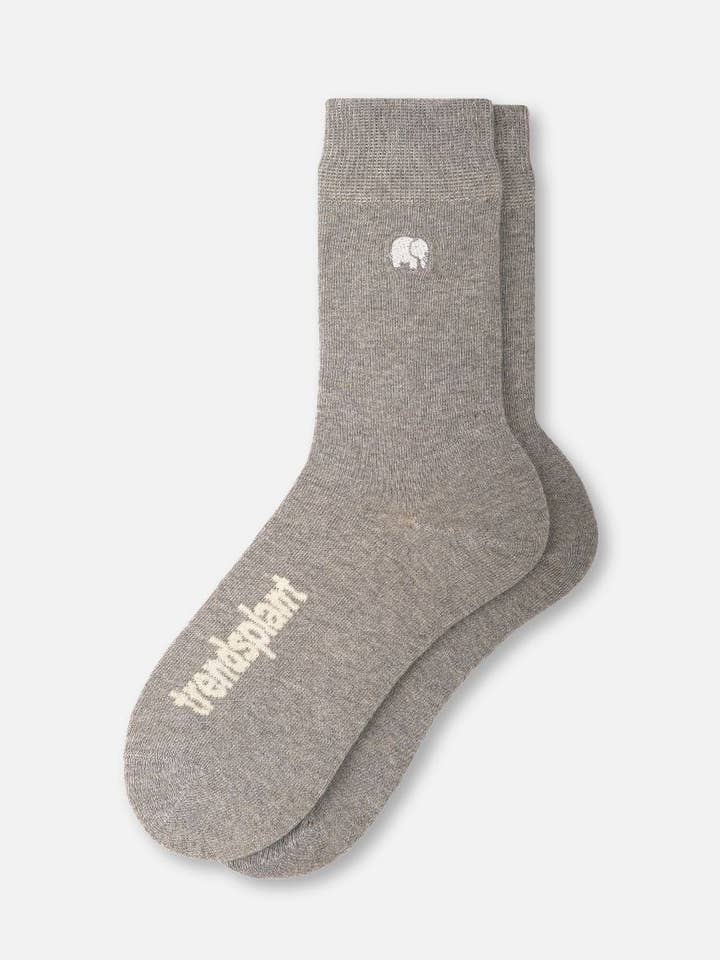 Essentielle leichte Crew-Socken in Heather Grey für den Großhandel von Trendsplant Clothing