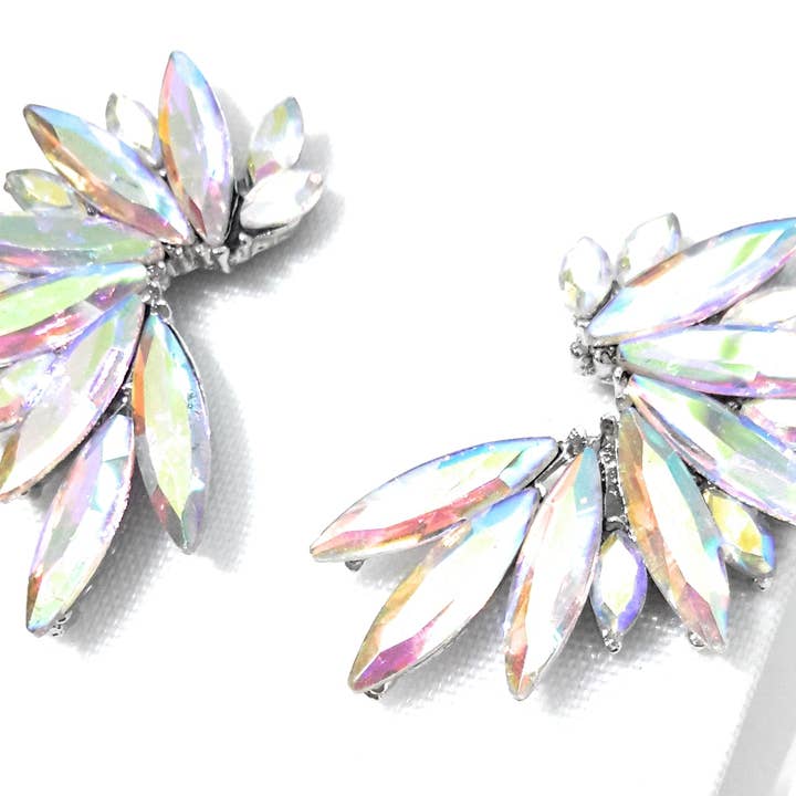 BRANDELIA - Wholesale Dangle Earrings - Brilliant Crystal Earrings · Rainbow, Silver2