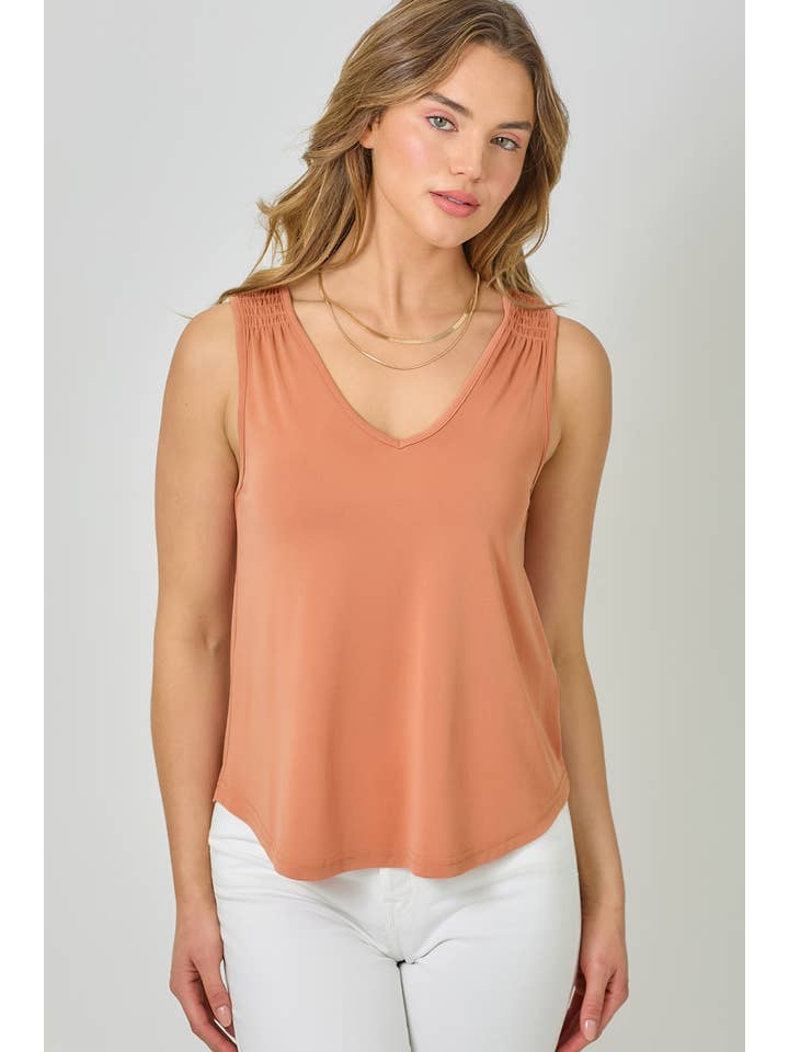 Mystree - Venta al por mayor Camiseta sin mangas - Mujer - 61036 Camiseta de Tirantes con Hombros Fruncidos de Cupro Modal15