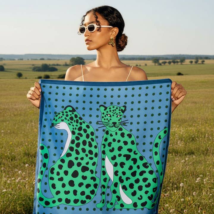 Jessie Zhao New York - Wholesale Scarf - Women's - Twin Leopards Double Sided Silk Scarf2