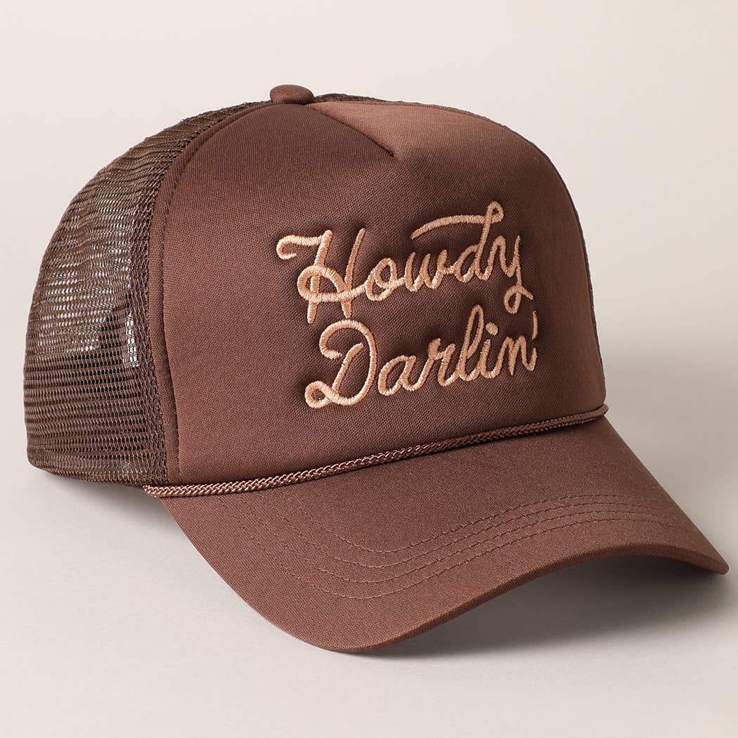 Fashion City - Wholesale Trucker Hat - Women's - Howdy Darlin' Embroidered Mesh Back Trucker Cap35