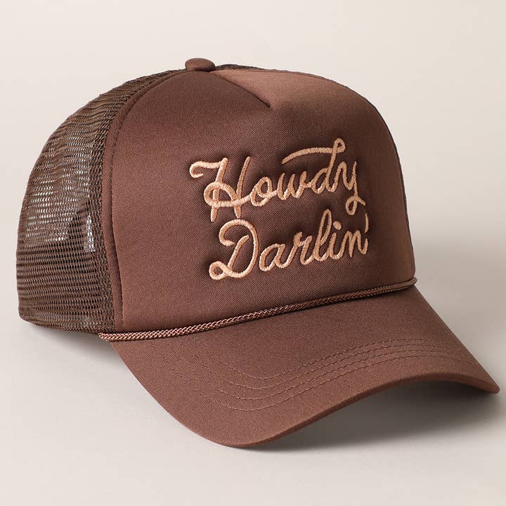 Fashion City - Wholesale Trucker Hat - Women's - Howdy Darlin' Embroidered Mesh Back Trucker Cap35