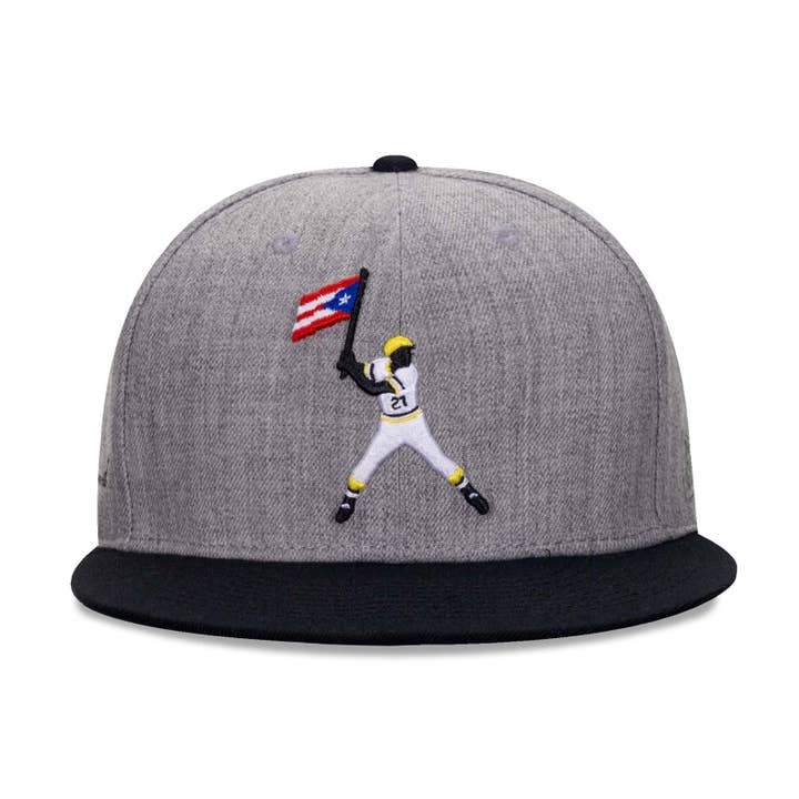Baseballism - Wholesale Flat Brim Cap - Men's - Clemente Swinging Flag Cap