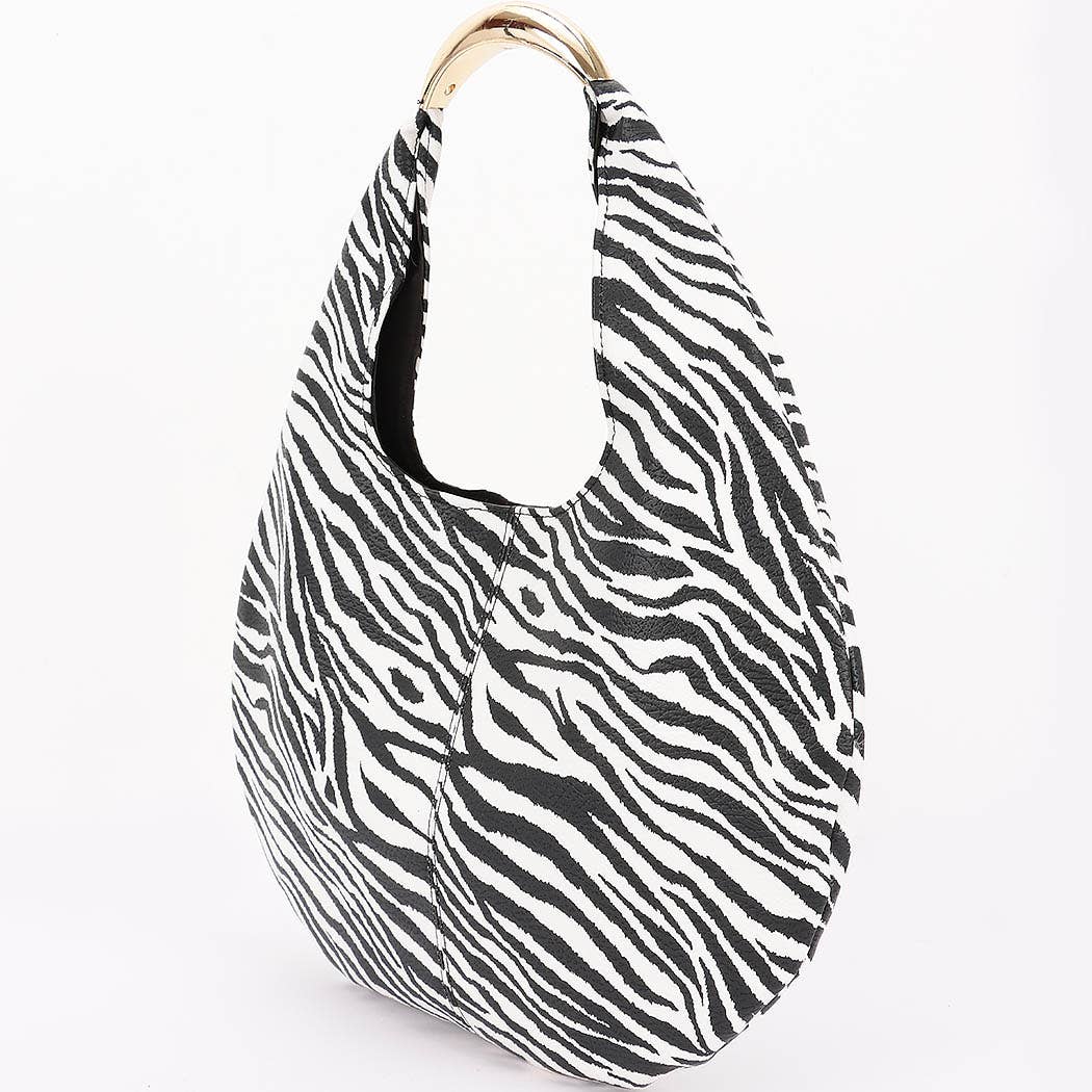 ZEB Zebra Print Faux Leather Hobo Bag for wholesale on Faire1