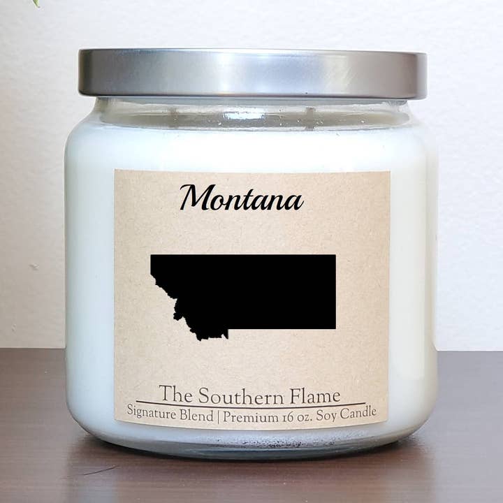 Montana State Candle | Homesick Candle | Long Distance Gift for wholesale by The Southern Flame