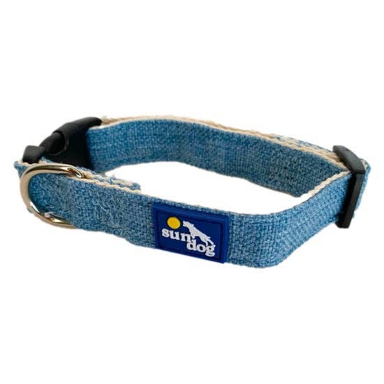 Sun Dog - Wholesale Pet Collar - Dog - Organic Chambray Blue Hemp Collar8