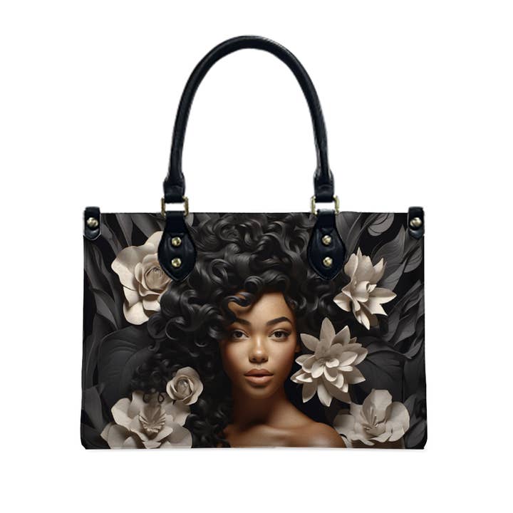 Black Women Flower Tan PU Handbag Chic and Practical Women Fashion PU Leather Tote and other Purchase Wholesale take out bags. Free Returns & Net 60 Terms on Faire trending on Faire.