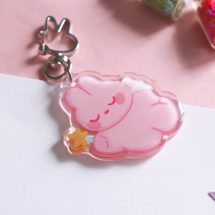 madebyshania – wholesale Nyckelringar - Dam – Angel Bunny Glitter Nyckelring