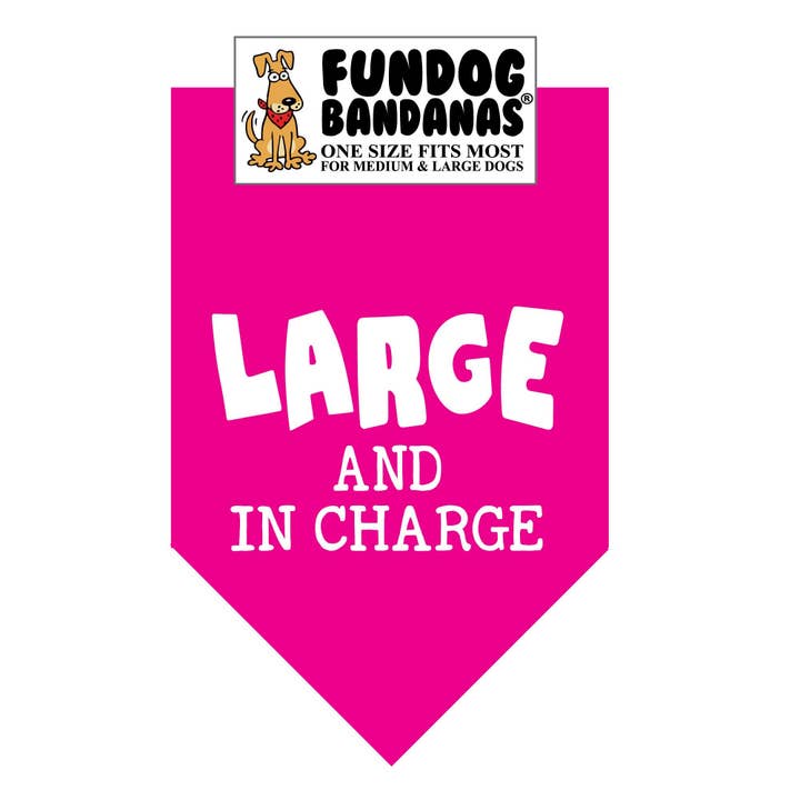 5 Pack - Large & In Charge Dog Bandana for wholesale by FunDog Bandanas