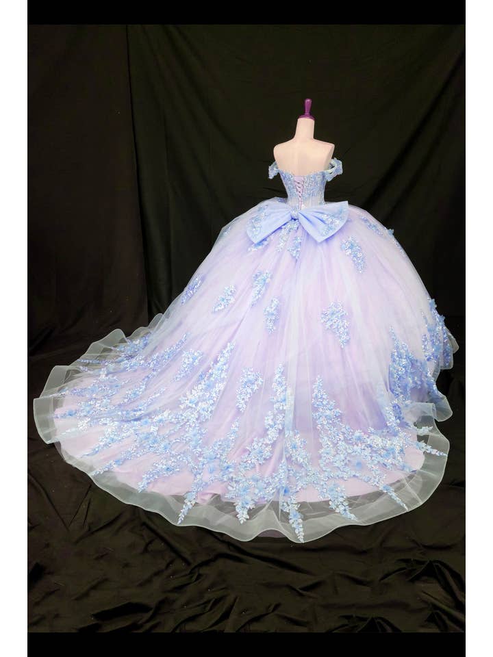 lilac blue Off the shoulder lilac/blue quinceanera dress CHF3124 for wholesale on Faire