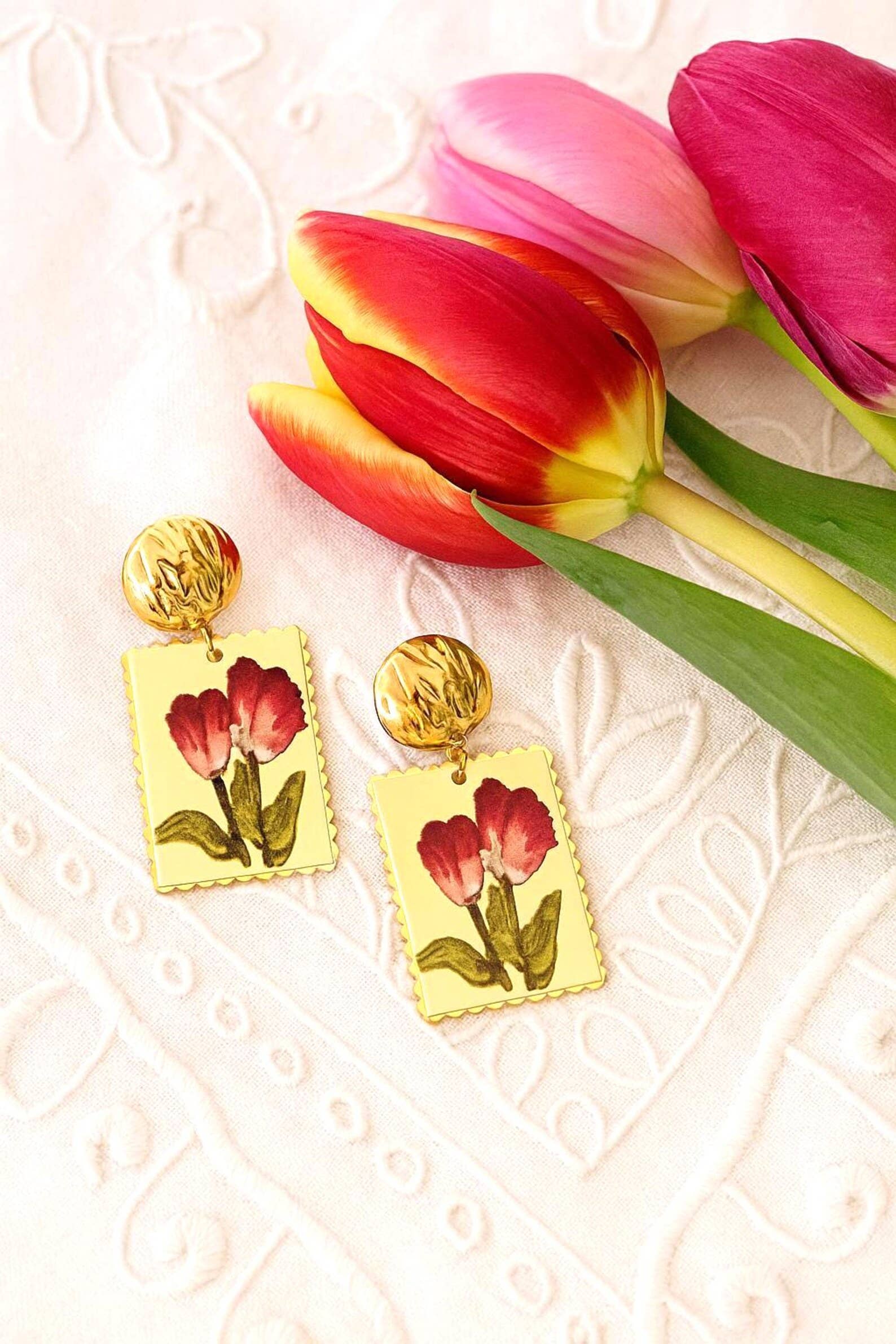 Wild & Free - Vendita all'ingrosso Orecchini pendenti - Orecchini a forma di fiore in acciaio0