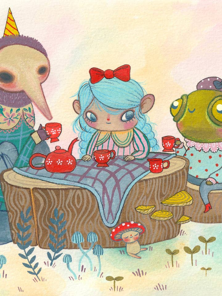 Meet Me at the Tea Stump - A5 Print for wholesale by Hannakin