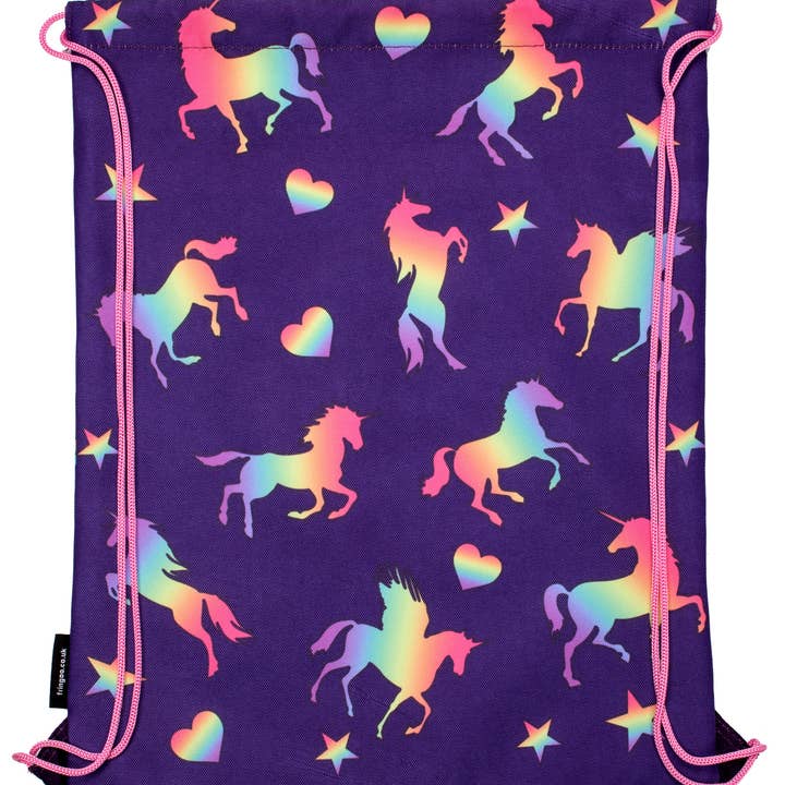 Fringoo Group Ltd – wholesale Drawstring bag – kids – Personalised Drawstring Bag - Purple Unicorns2