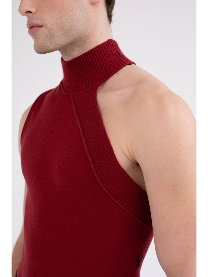 FANG - Wholesale Knit Top - Women's - Asymmetrical Turtleneck Knit Tank1
