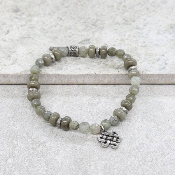 Mr. Ettika – Großhandel Perlenarmband – Celtic Yell Armband in Grau und Antiksilber1