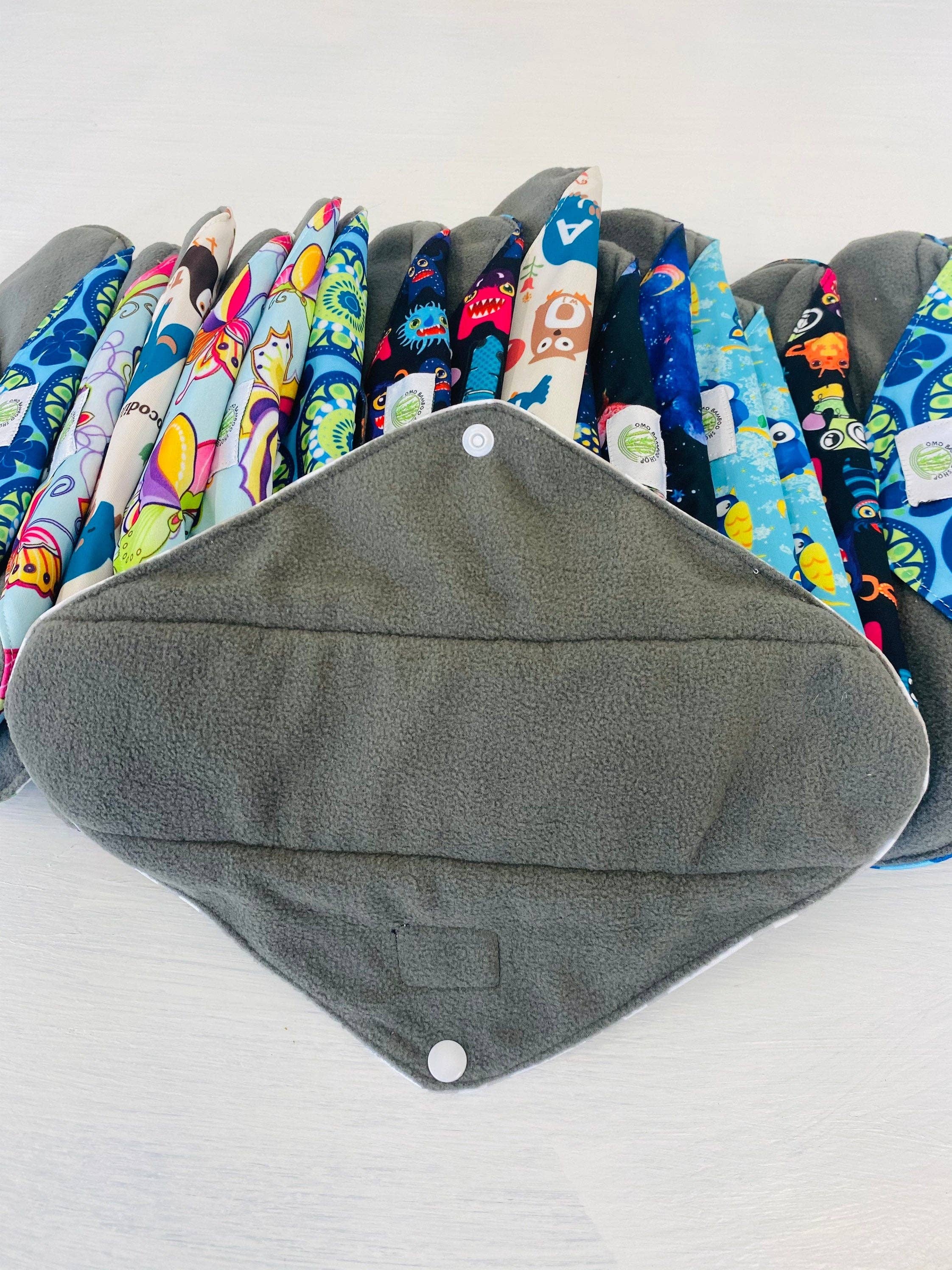 MadebyOmo - Vente Culotte menstruelle – femme - Grandes serviettes hygiéniques réutilisables l Serviette hygiénique réutilisable Grande l Serviette hygiénique naturelle l Serviette hygiénique en bambou l Tampon pour débit important0