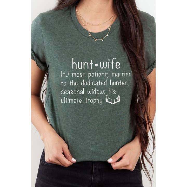 T-shirt graphique Hunt Wife Antlers Hunting Season Automne pour la vente par Kissed Apparel
