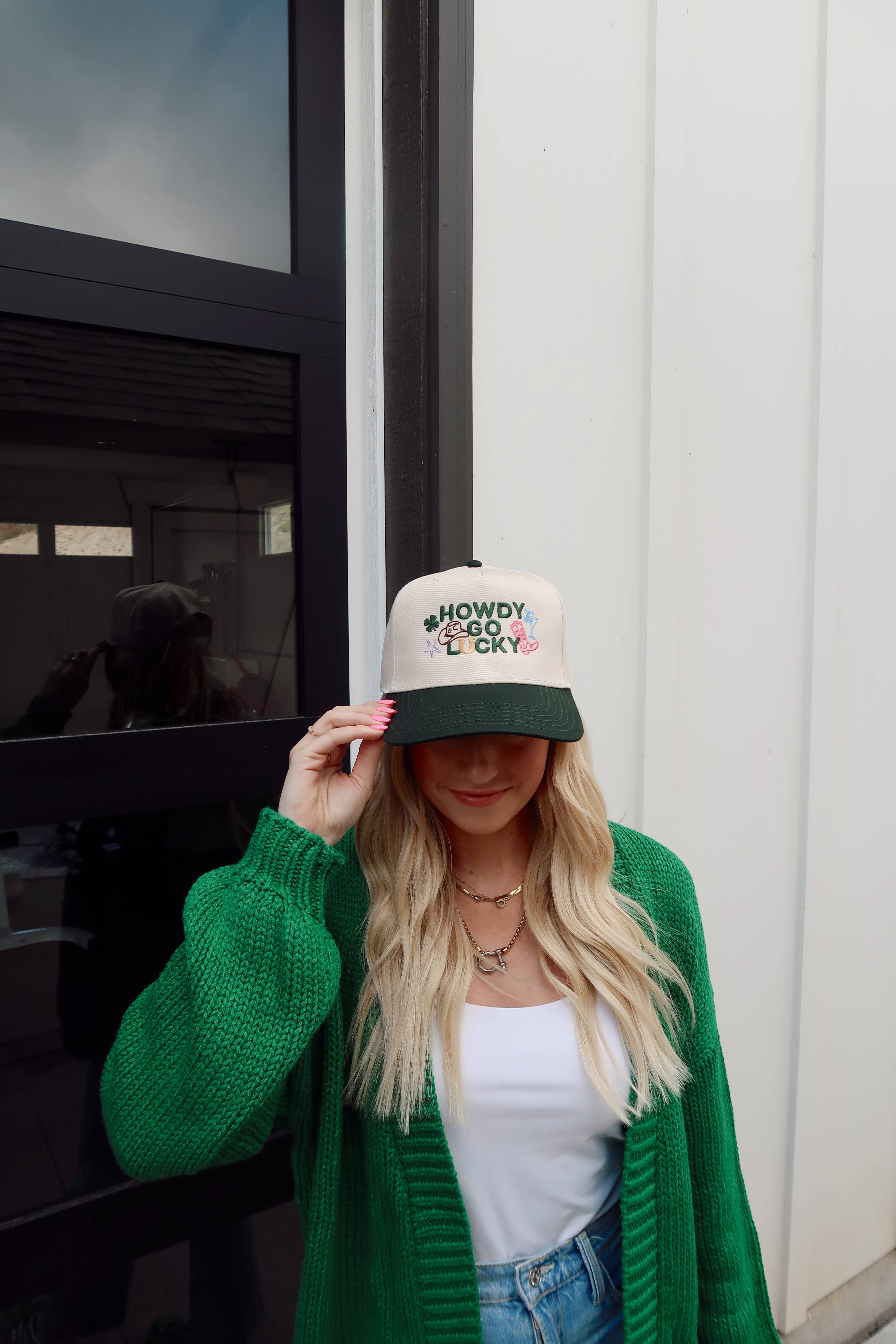 Ruby Moon - Wholesale Trucker Hat - Unisex - Howdy Go Lucky Embroidered Hat - St. Patricks Day Hat2