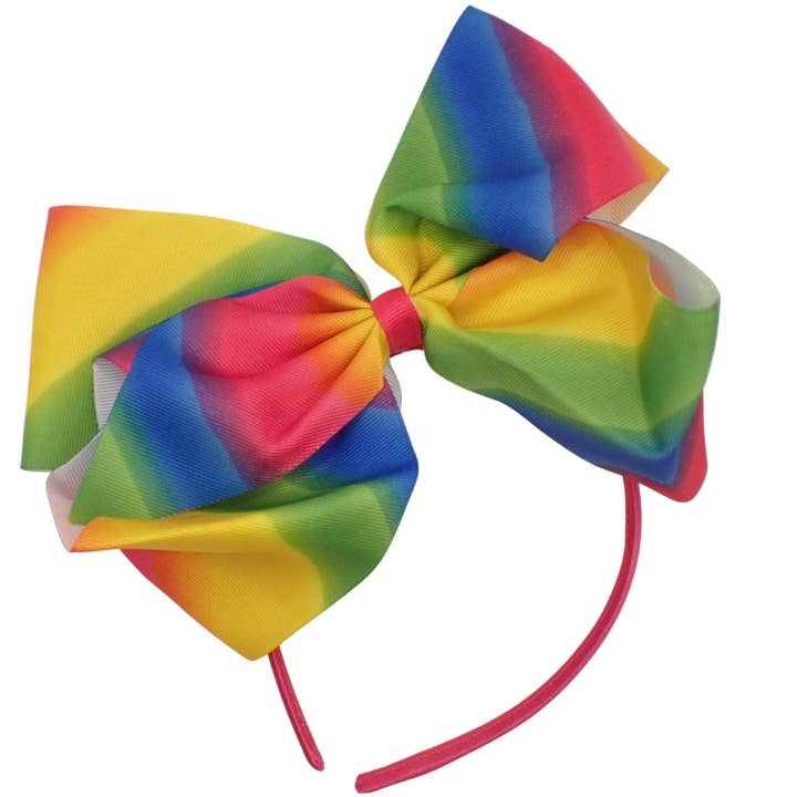 Rainbow Pride Bow Headband Set of 3, Alice Bands for Girls & Women, Pretty Rainbow Hair Band, Bow Hair Accessories for Girls & Women, Bright Headband for wholesale by Topkids Accessories