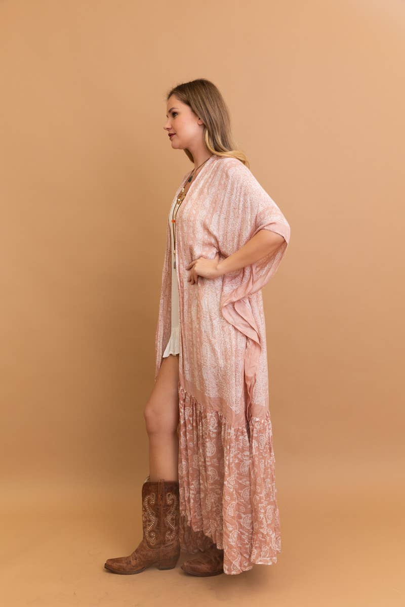 Leto Accessories - Wholesale Kimono - Women's - Free Flow Paisley Longline Kimono - Bestseller 😍13